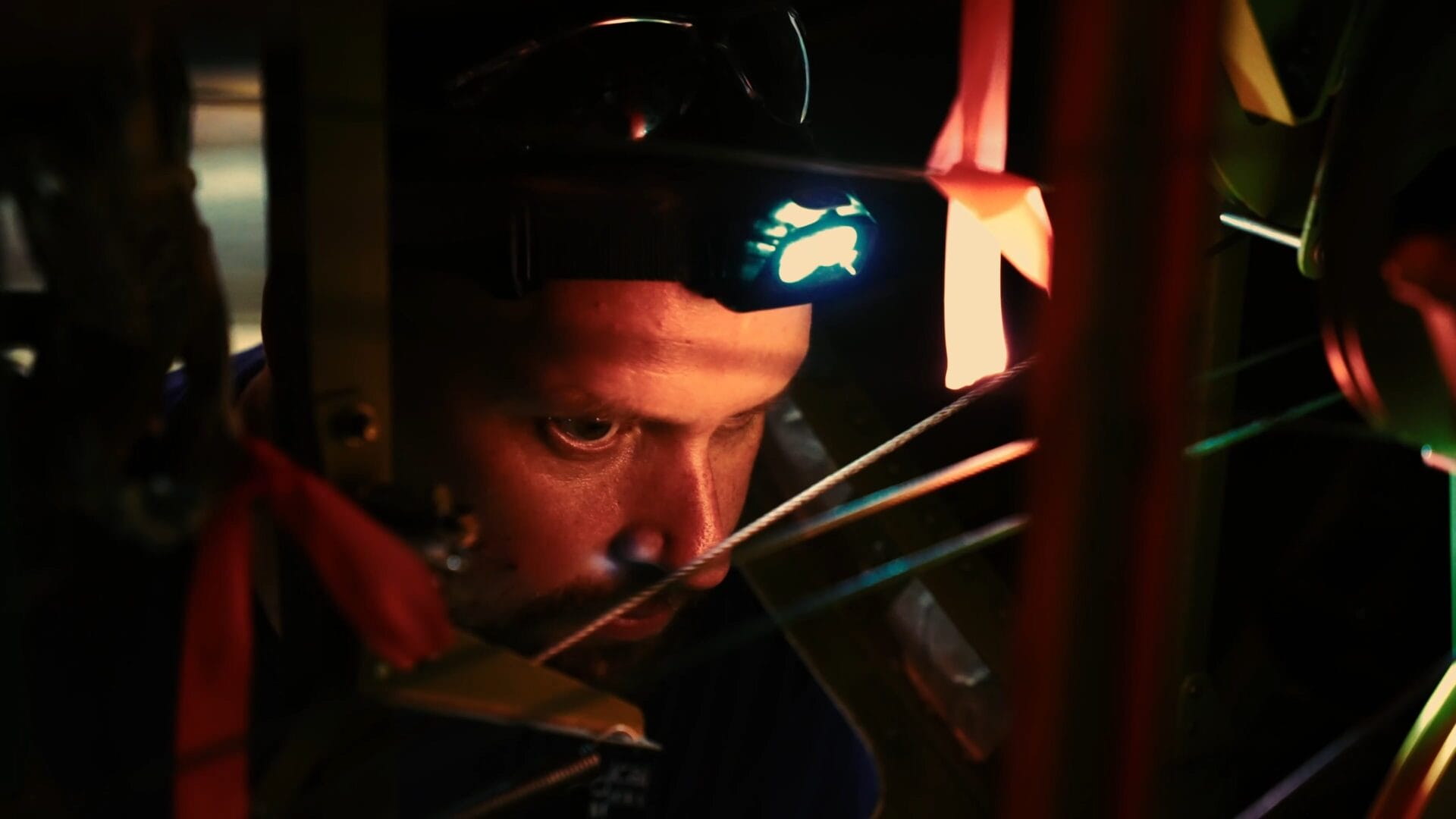 Close up photograph of an AME with a headlamp