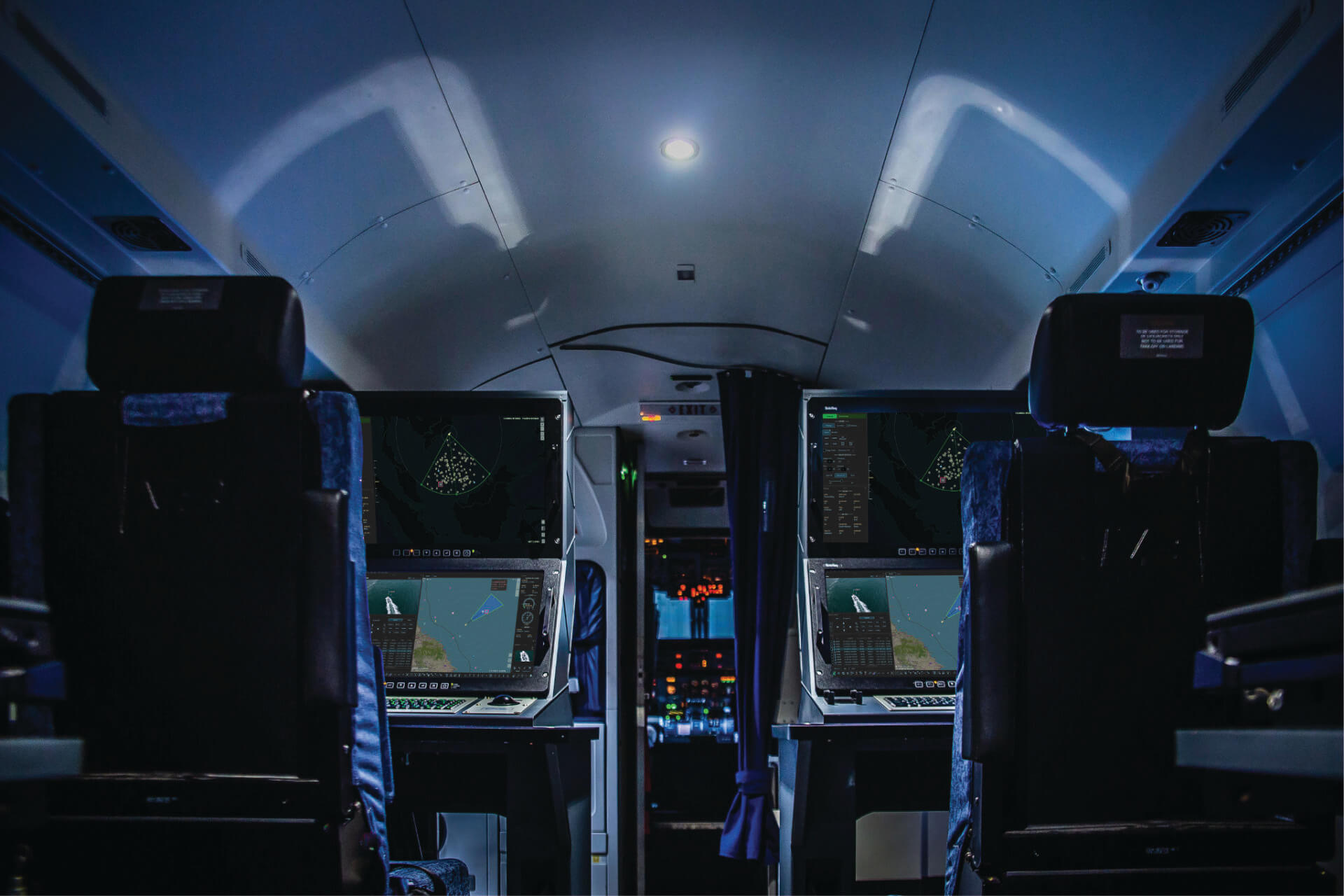Photograph inside an aircraft with CarteNav
