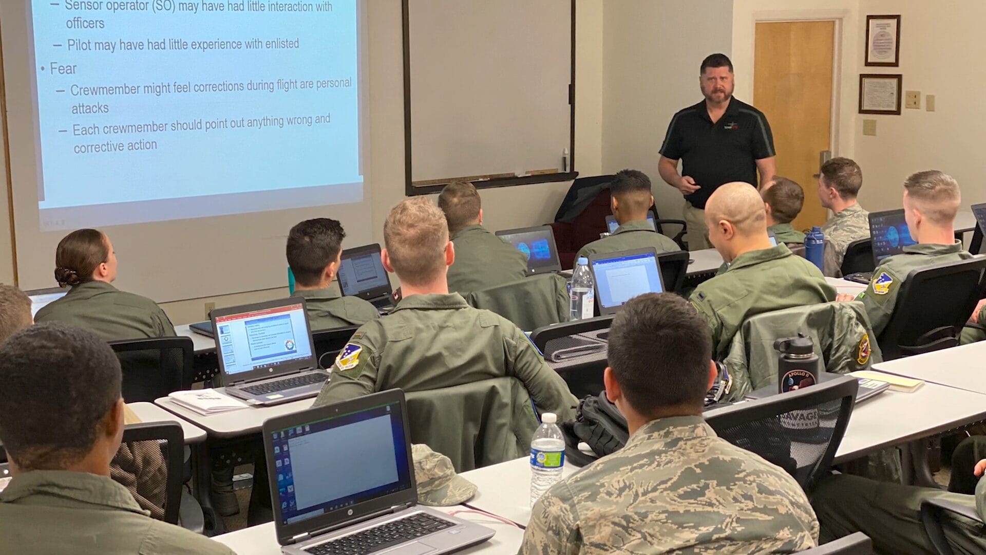 Instructor and UAS students in classroom