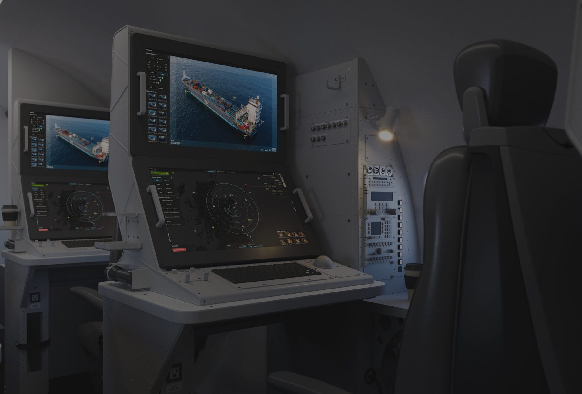 Photograph of an AIMS-ISR workspace on an aircraft